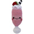 Mirage Pet Products Knit Knacks Organic Cotton Small Dog ToyStrawberry Milkshake 500-111 SMS